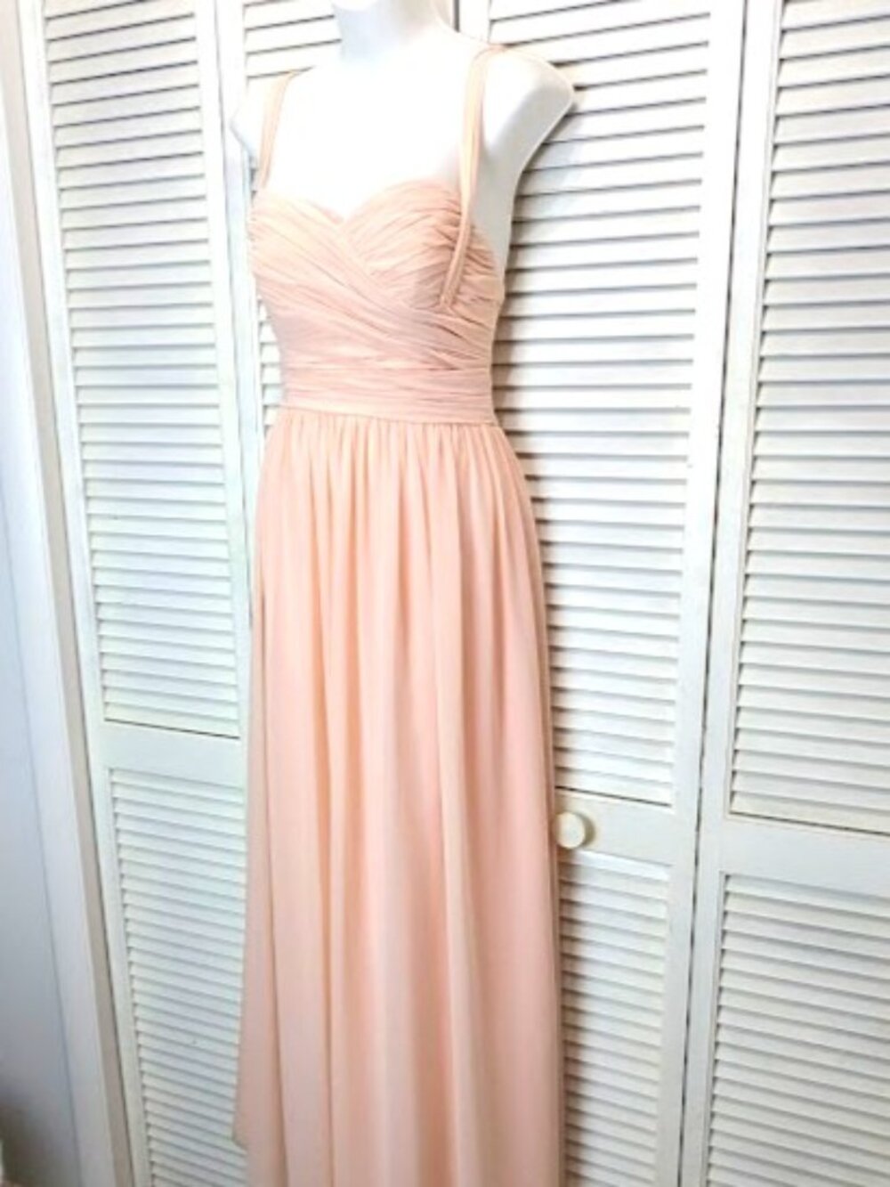 Bill Levkoff Blush PInk Bridesmaid Dress Formal Gown Prom Size 10 Chiffon